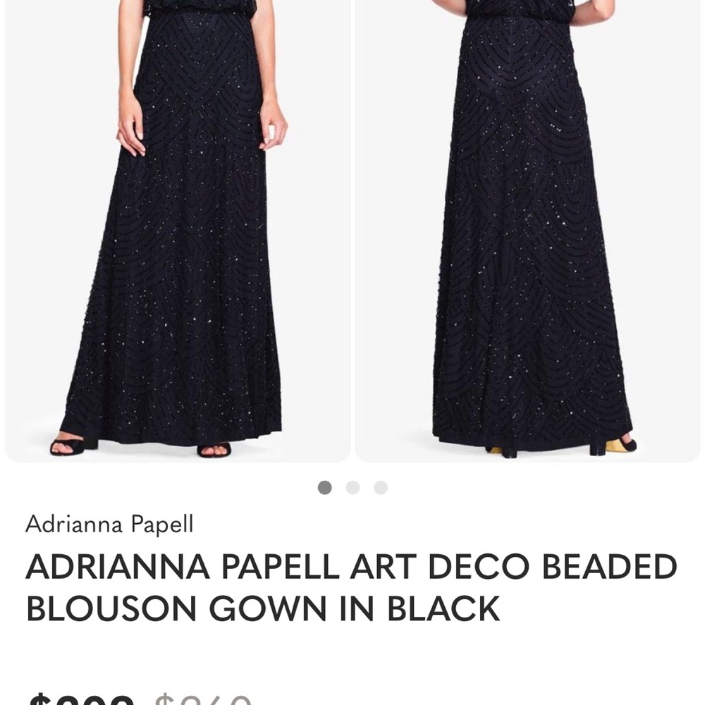 Adrianna Papell Black Sequin Maxi Slip Dress - only wore once great condition! - Picture 2 of 11